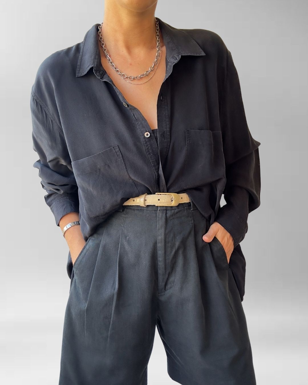 BLUSA SEDA NEGRA I 2XL 2