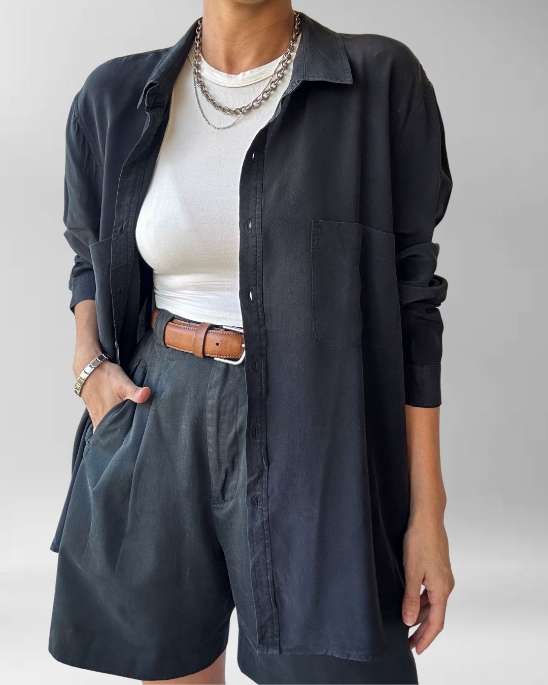 BLUSA SEDA NEGRA I 2XL 3