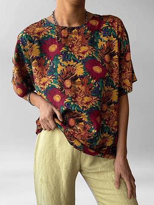 POLERA VINTAGE GIRASOLES I M-L