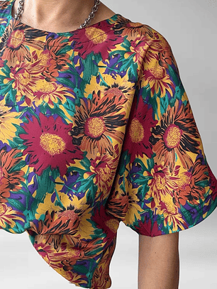 POLERA VINTAGE GIRASOLES I M-L