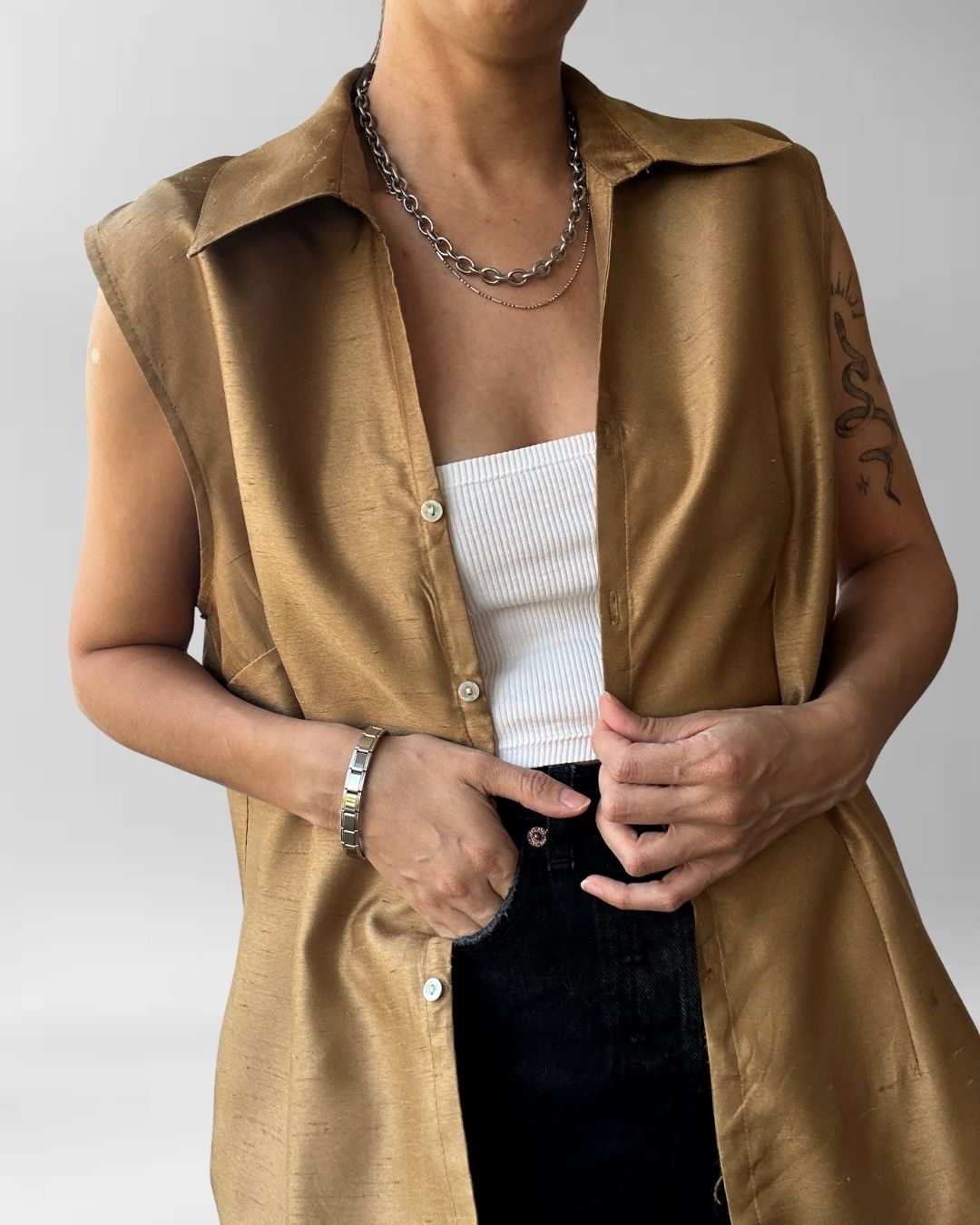 BLUSA DORADA I SAG HARBOR I XL 4