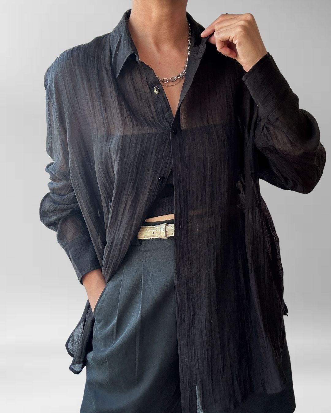 BLUSA PLISADA NEGRA I L-XL 4