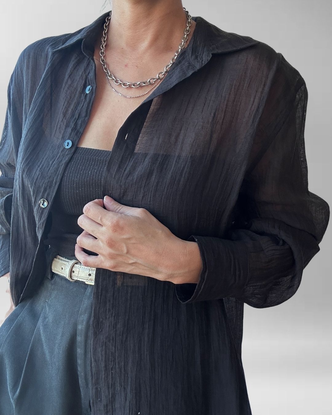 BLUSA PLISADA NEGRA I L-XL 5