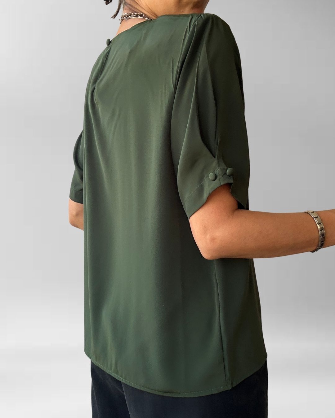 POLERA VINTAGE VERDE MILITAR I S-M 3