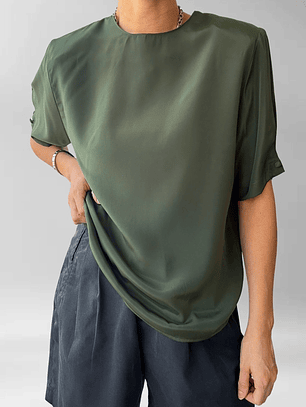 POLERA VINTAGE VERDE MILITAR I S-M