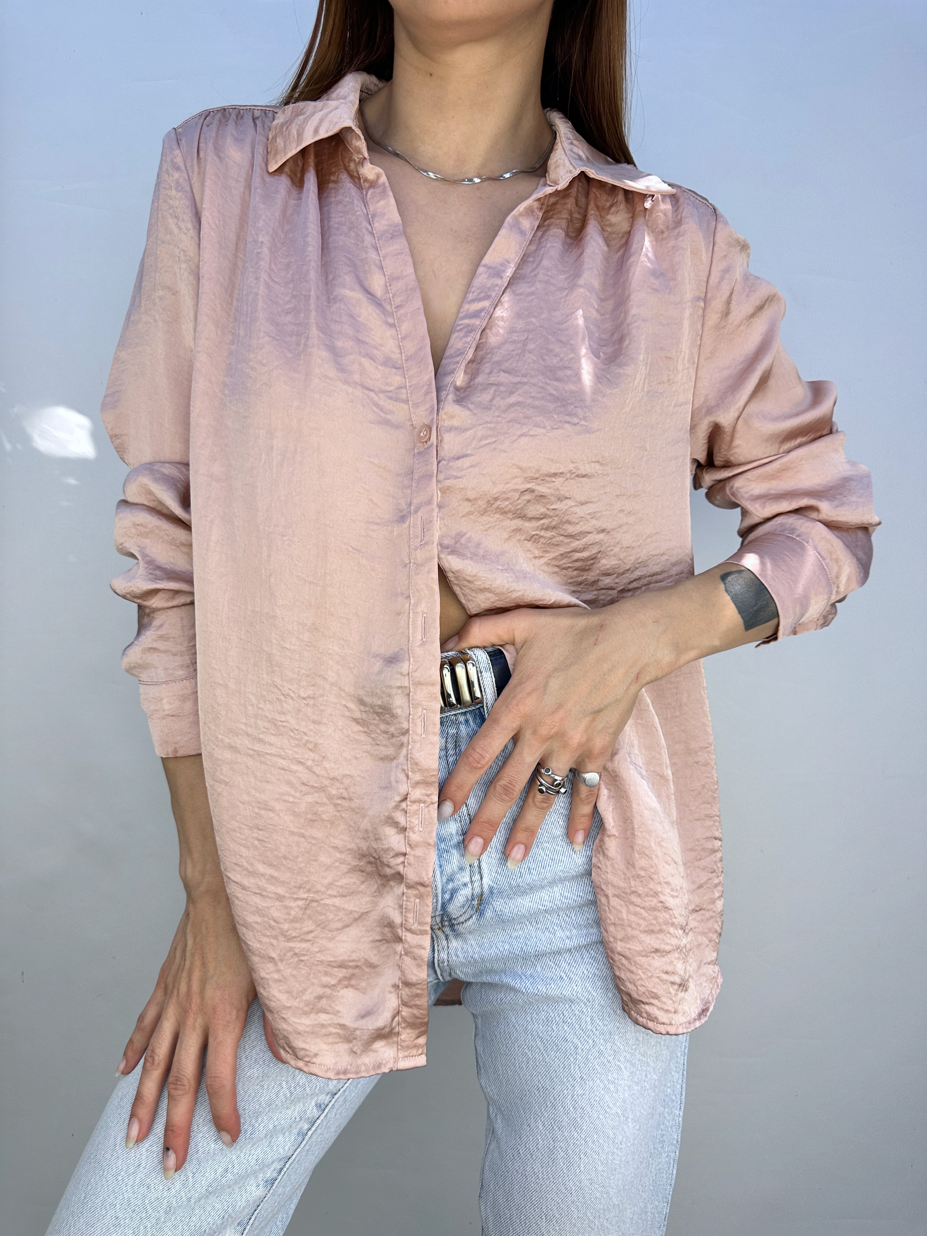 BLUSA ROSA PALO SATINADA I S-M 1