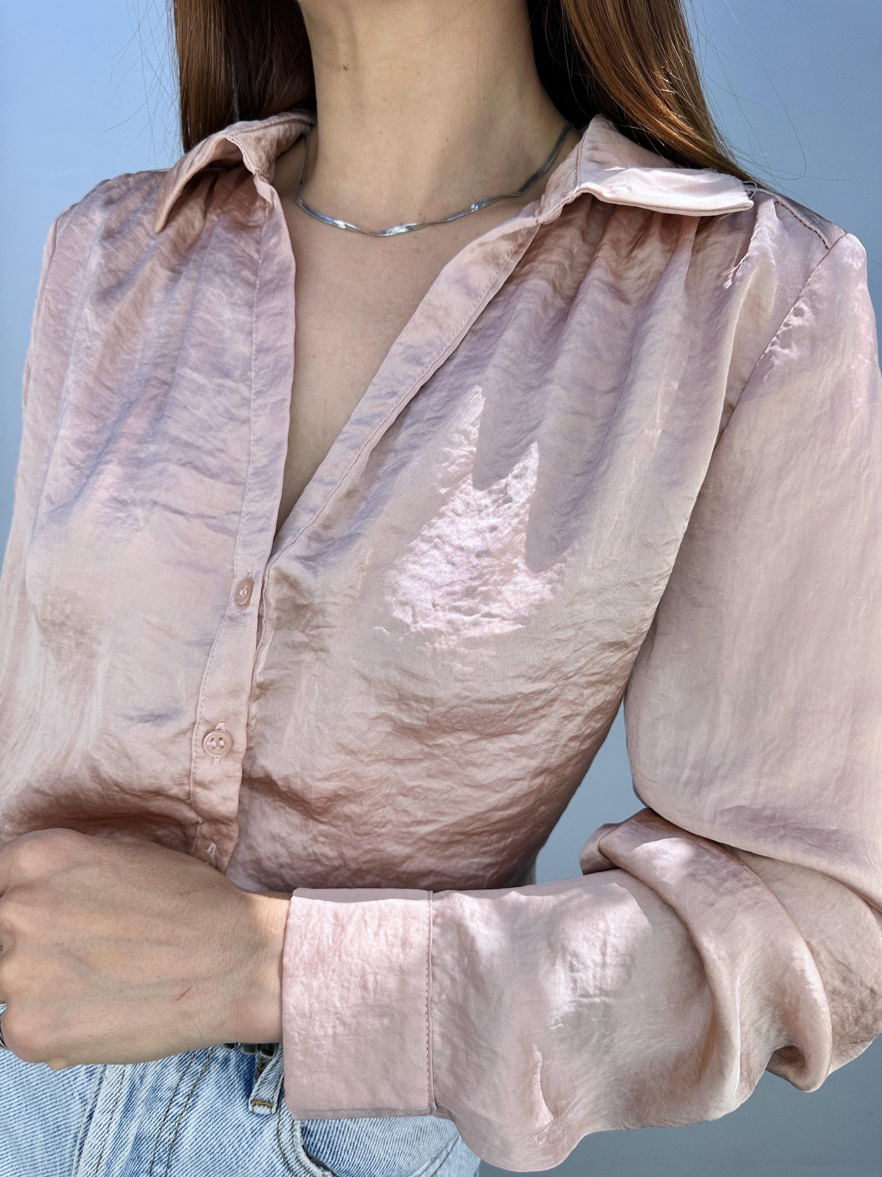 BLUSA ROSA PALO SATINADA I S-M 4