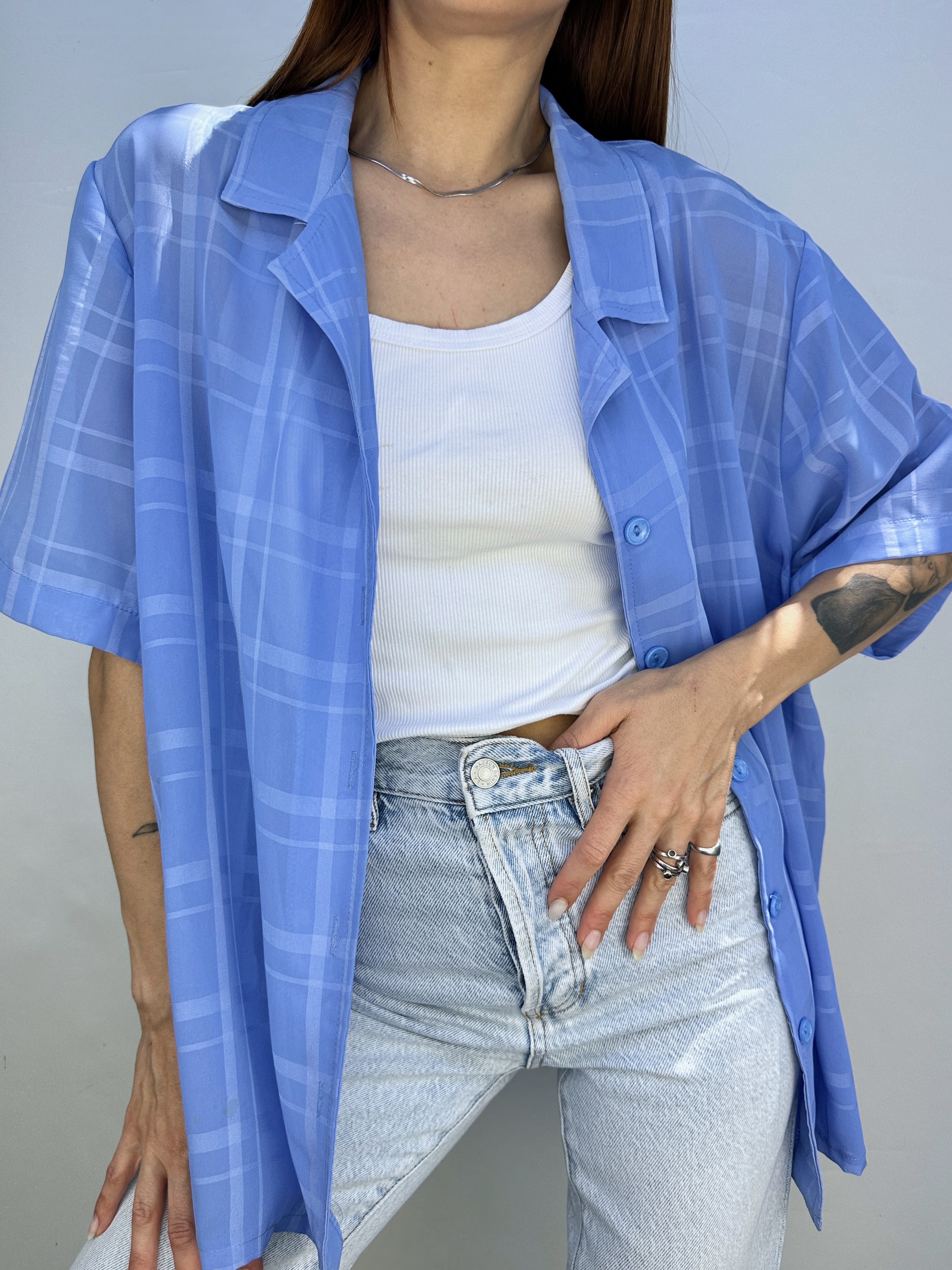 BLUSA VINTAGE CELESTE I XL  4