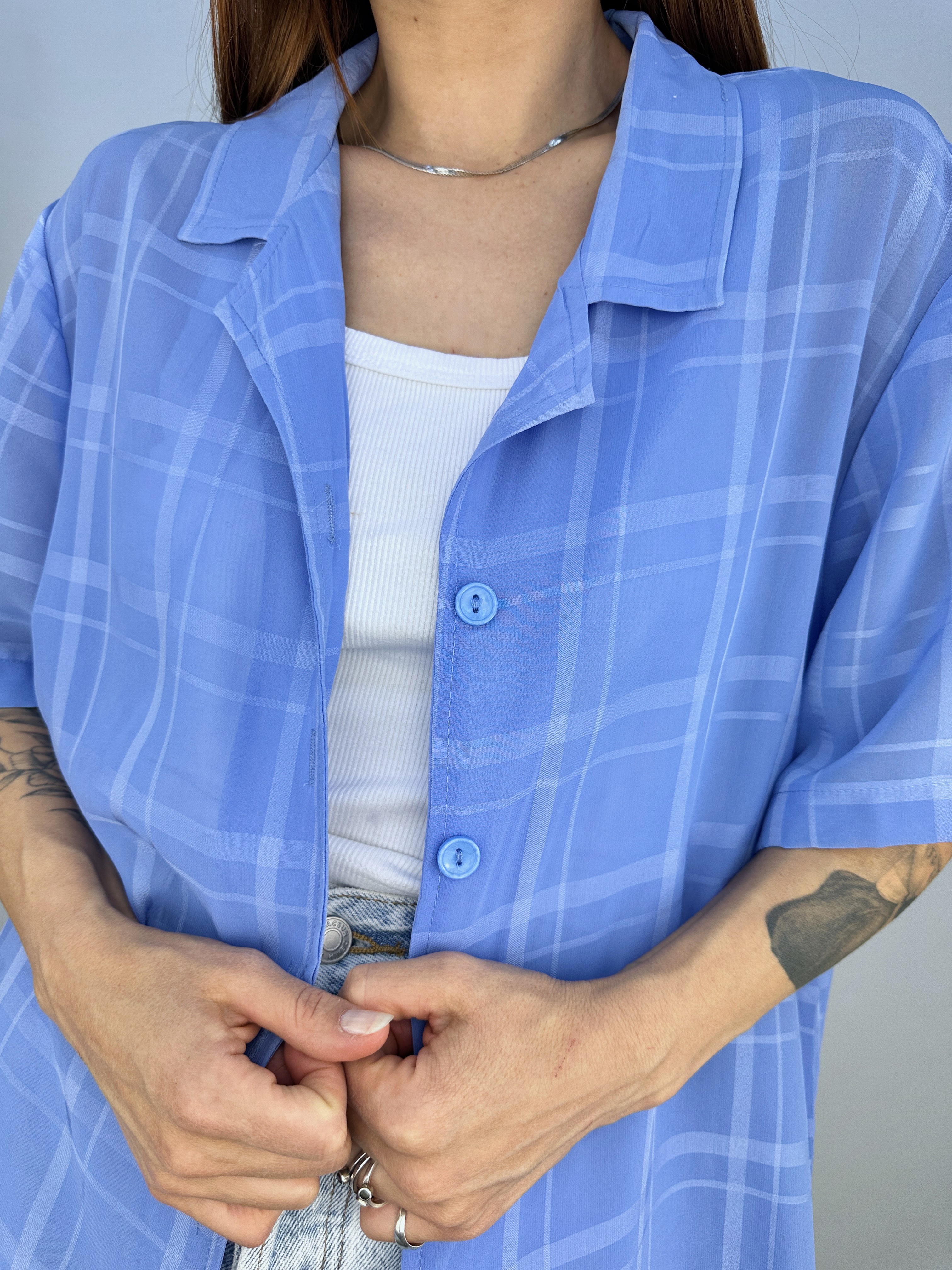 BLUSA VINTAGE CELESTE I XL  5