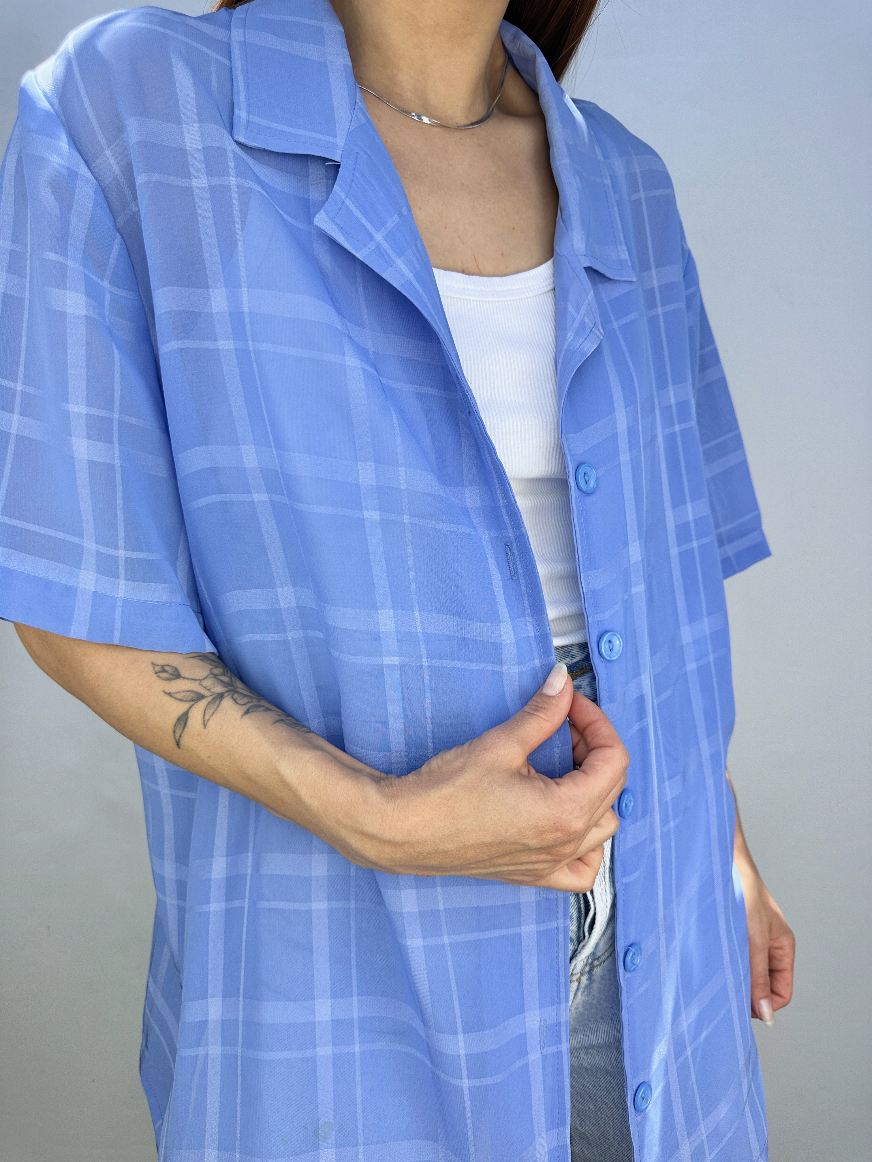 BLUSA VINTAGE CELESTE I XL  6