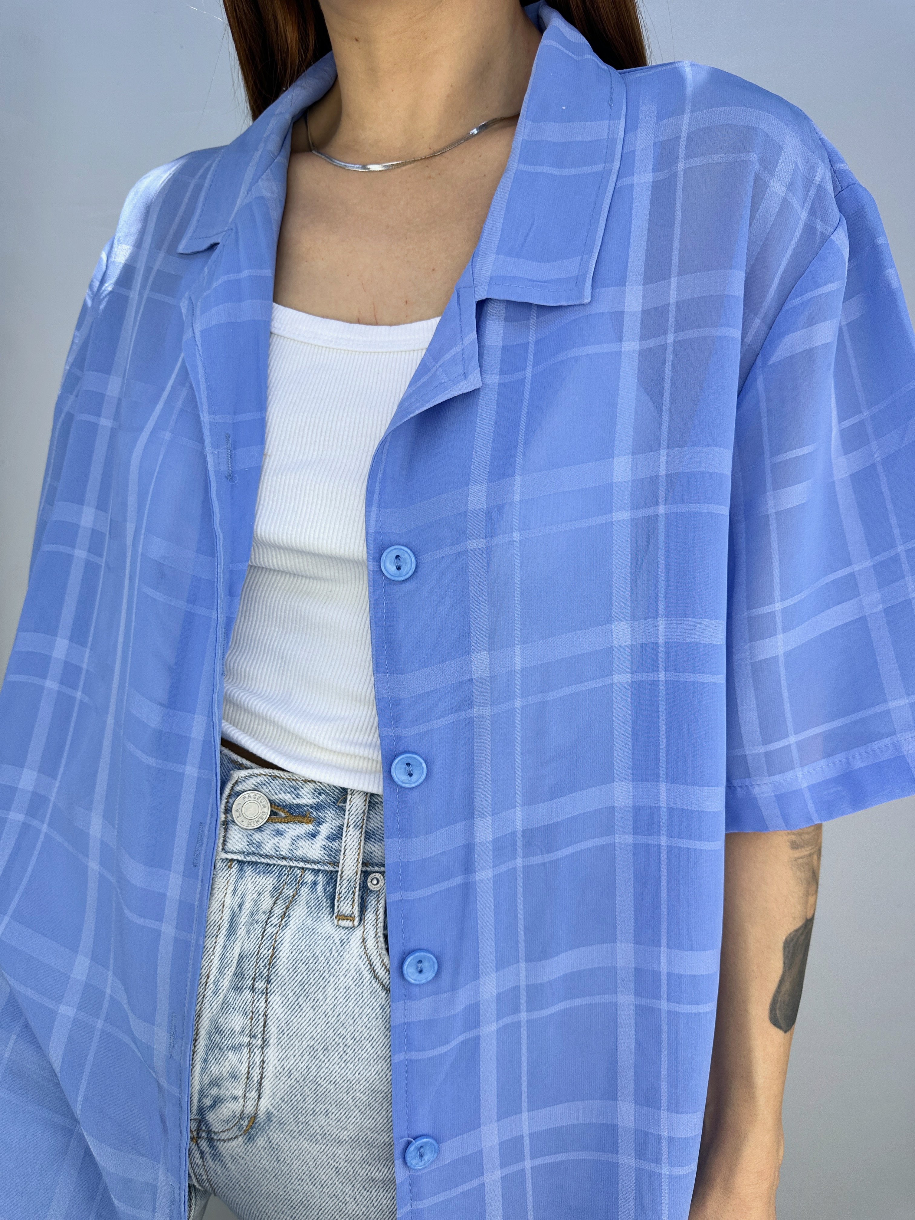 BLUSA VINTAGE CELESTE I XL  7