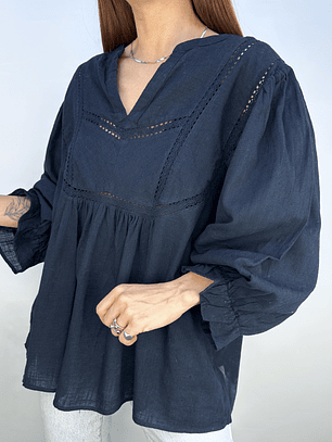 POLERA NEGRA I ALGODÓN I M-L 