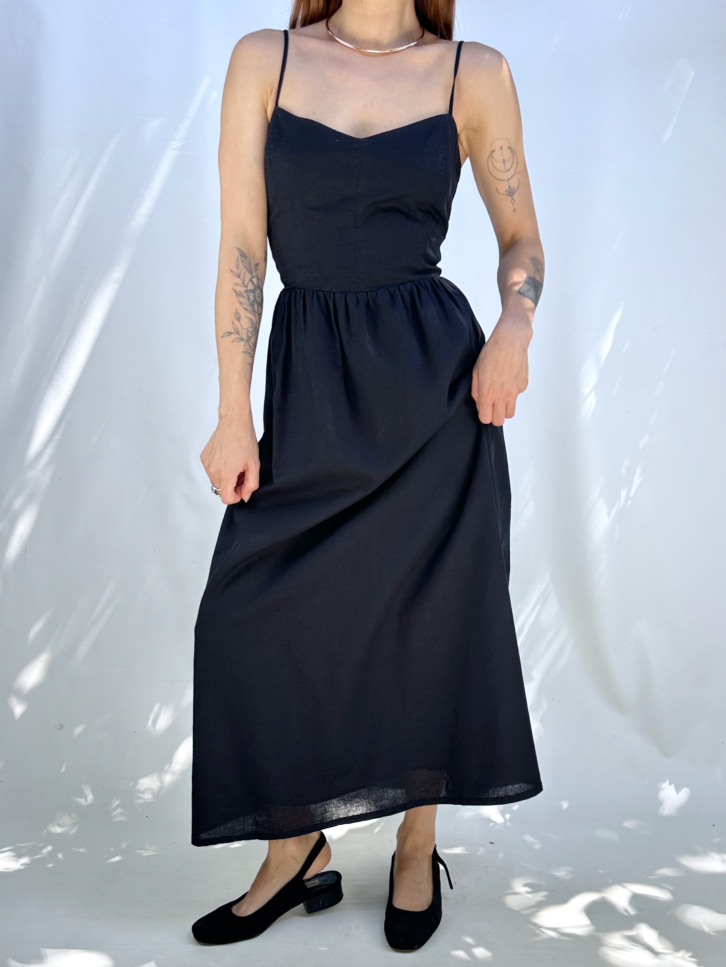 VESTIDO TIRANTES NEGRO I LINO-ALGODÓN I M 5