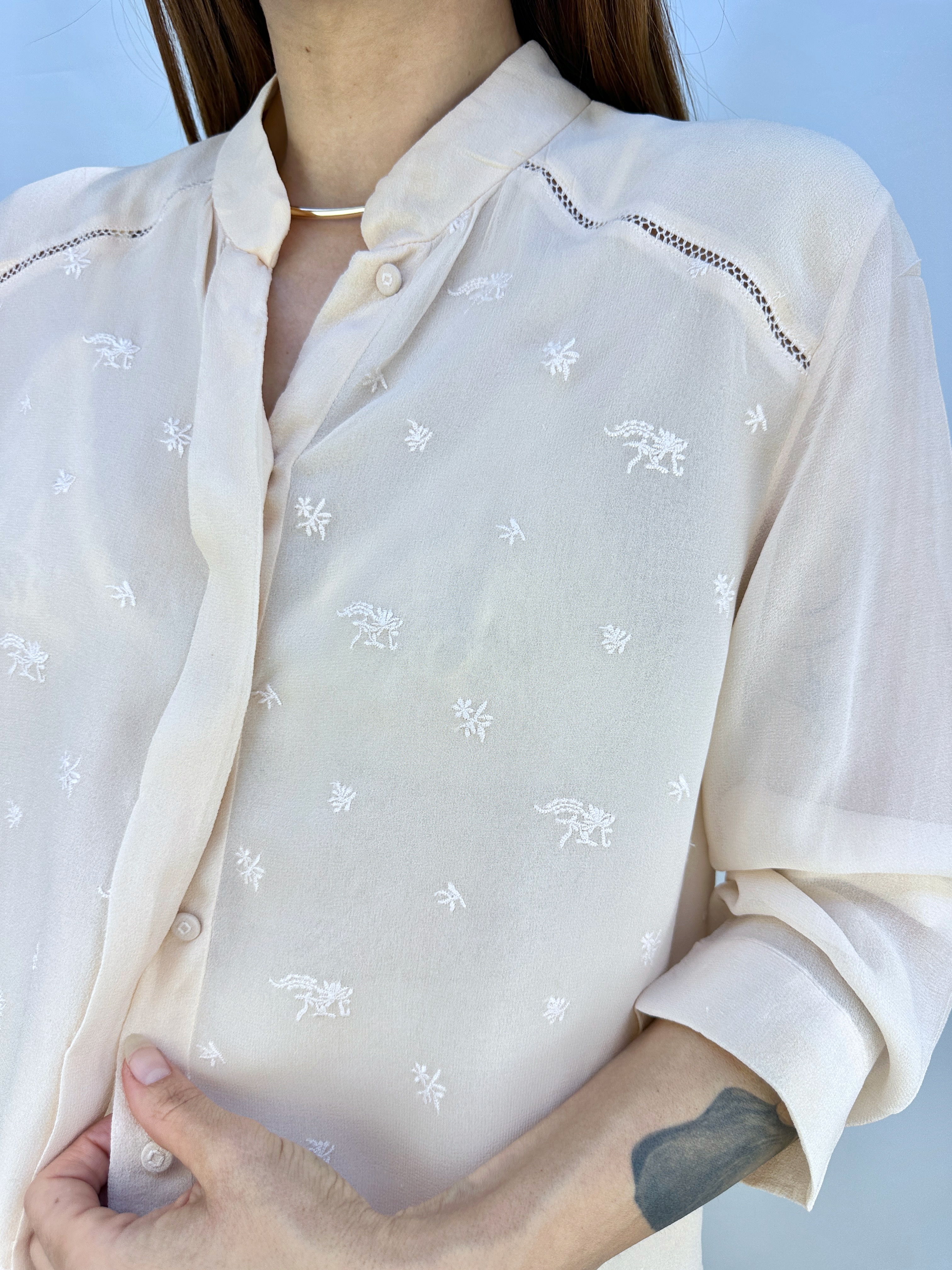 BLUSA SEDA BORDADA I XS-S 1