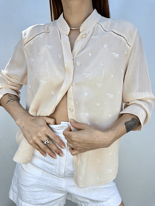 BLUSA SEDA BORDADA I XS-S 