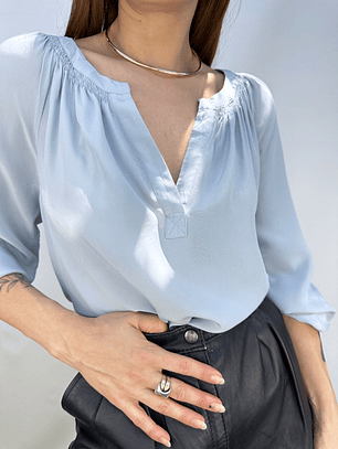 POLERA SEDA CELESTE I S-M
