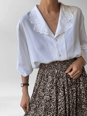 BLUSA VINTAGE MUY BLANCA | L-3XL