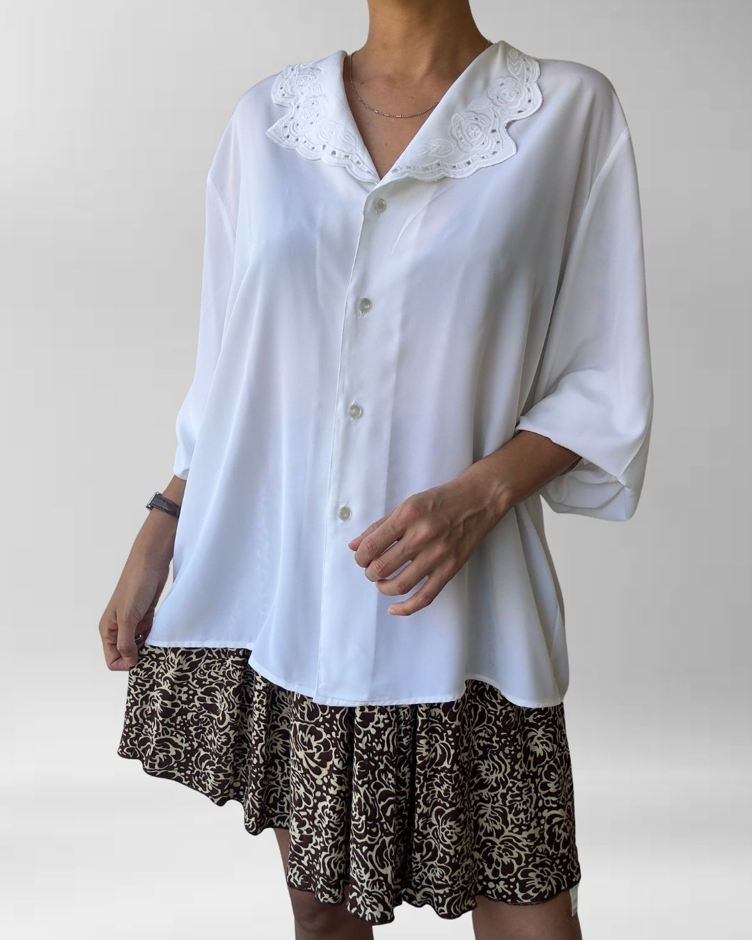 BLUSA VINTAGE MUY BLANCA | L-3XL 2