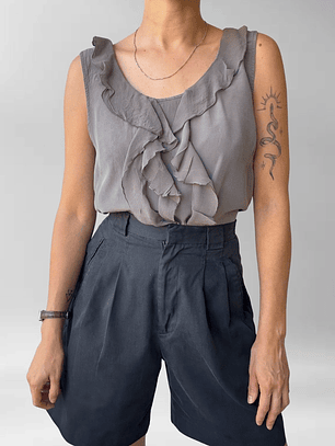 POLERA GRIS SEDA | L