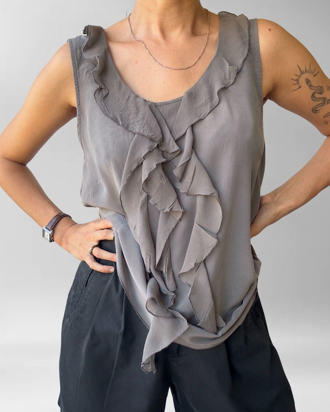 POLERA GRIS SEDA | L 2