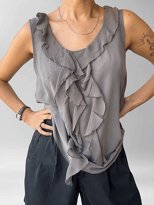 POLERA GRIS SEDA | L