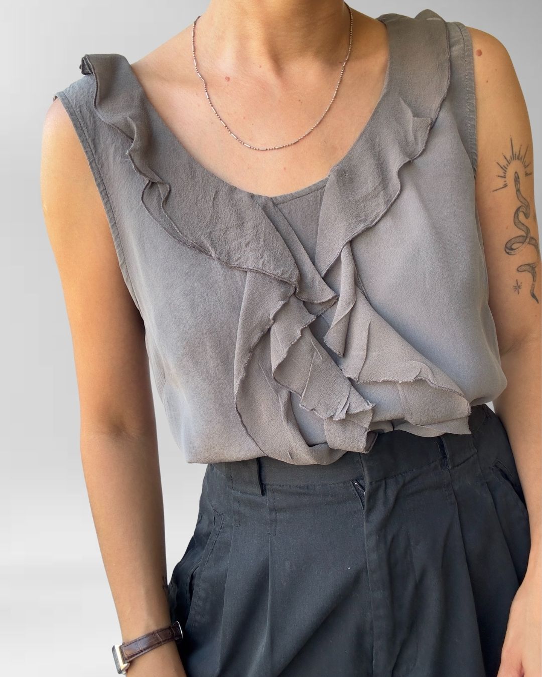 POLERA GRIS SEDA | L 4