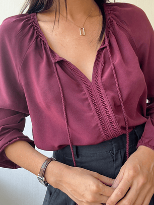 POLERA SEDA BURDEO | S