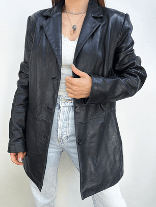 CHAQUETA CUERO NEGRA I S-M