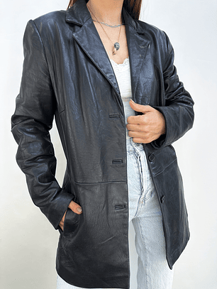 CHAQUETA CUERO NEGRA I S-M