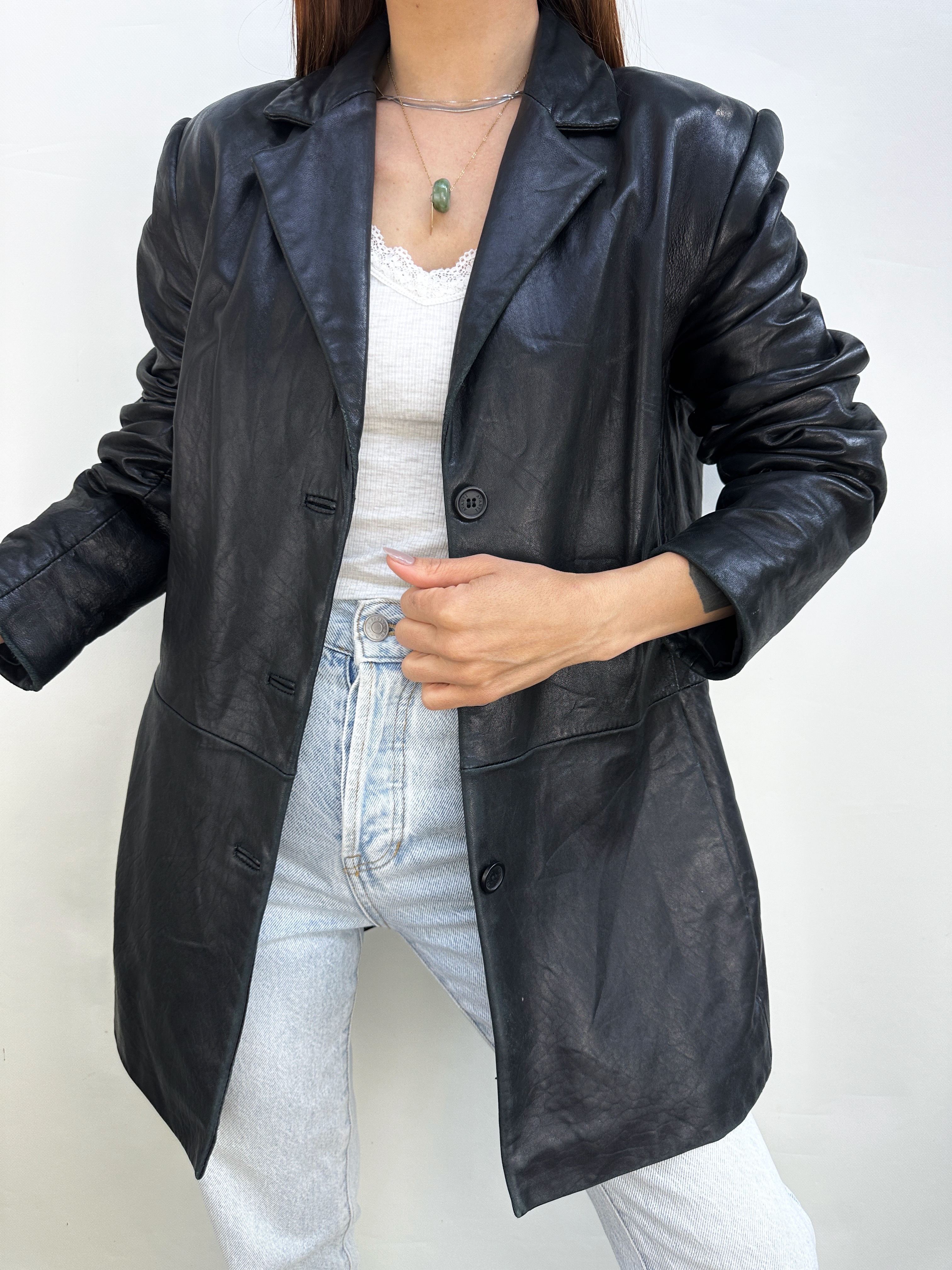 CHAQUETA CUERO NEGRA I S-M 4
