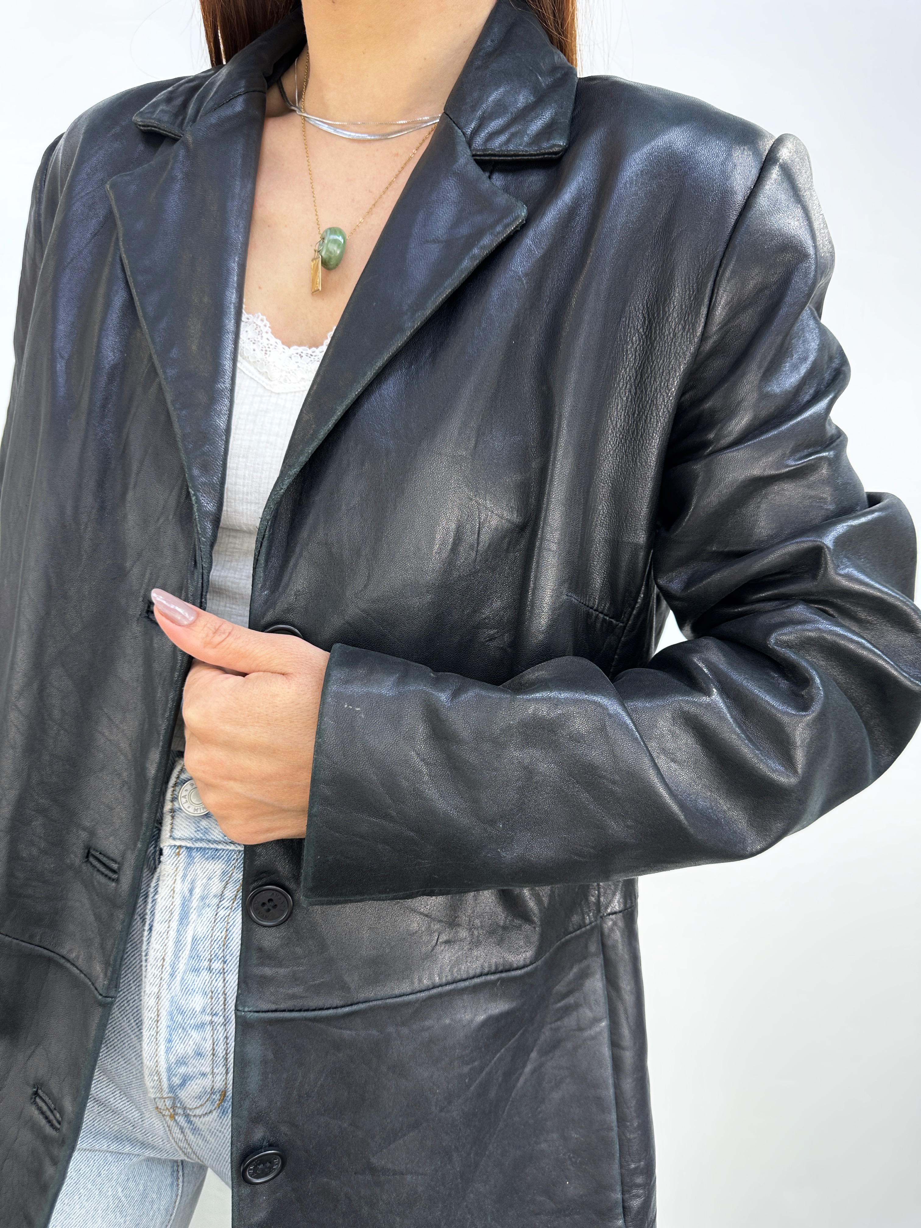 CHAQUETA CUERO NEGRA I S-M 6