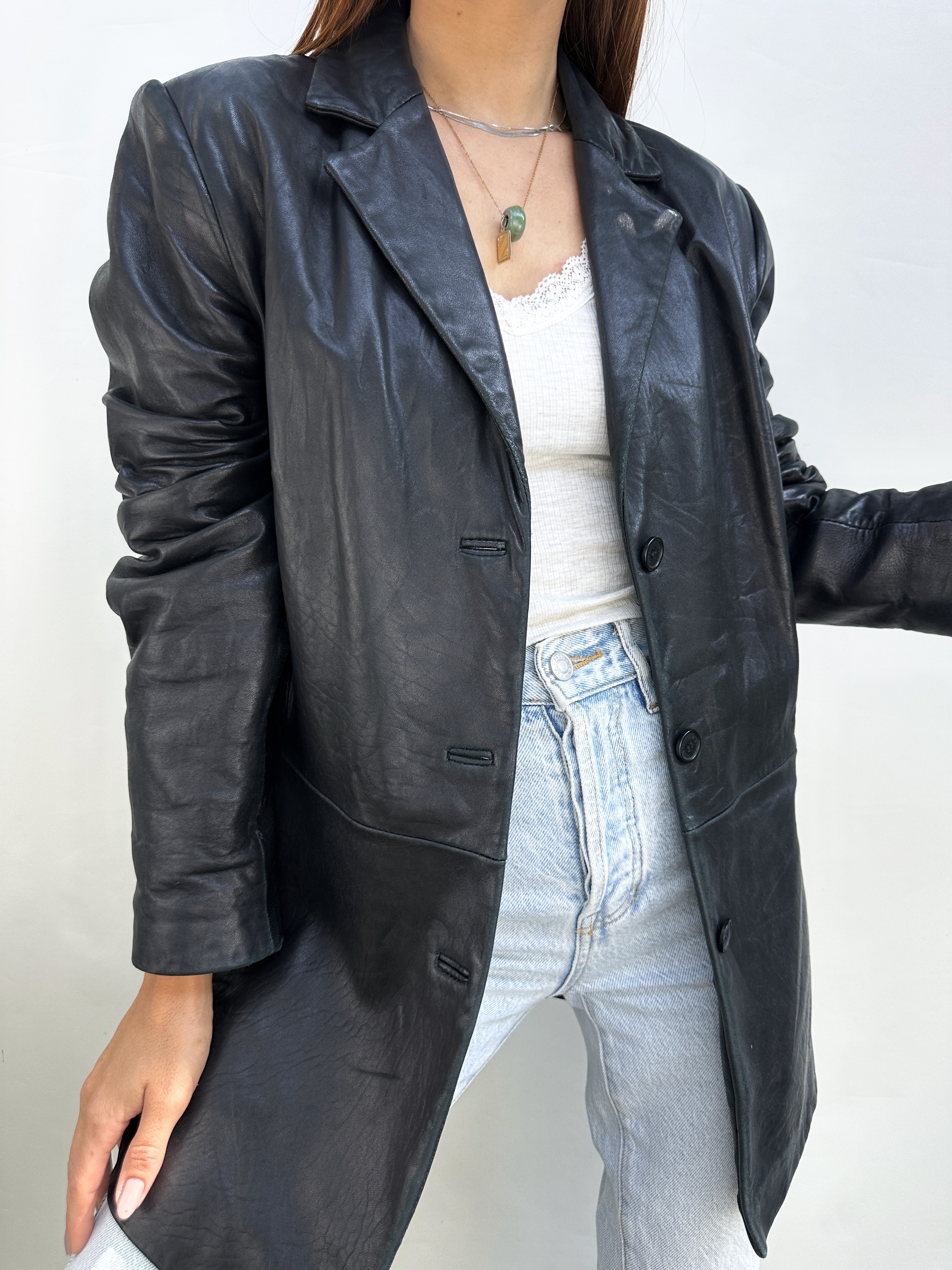 CHAQUETA CUERO NEGRA I S-M 8