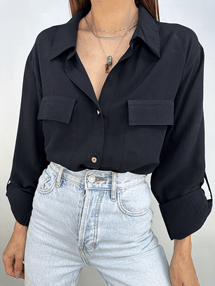 BLUSA NEGRA I RAYÓN BLEND I L