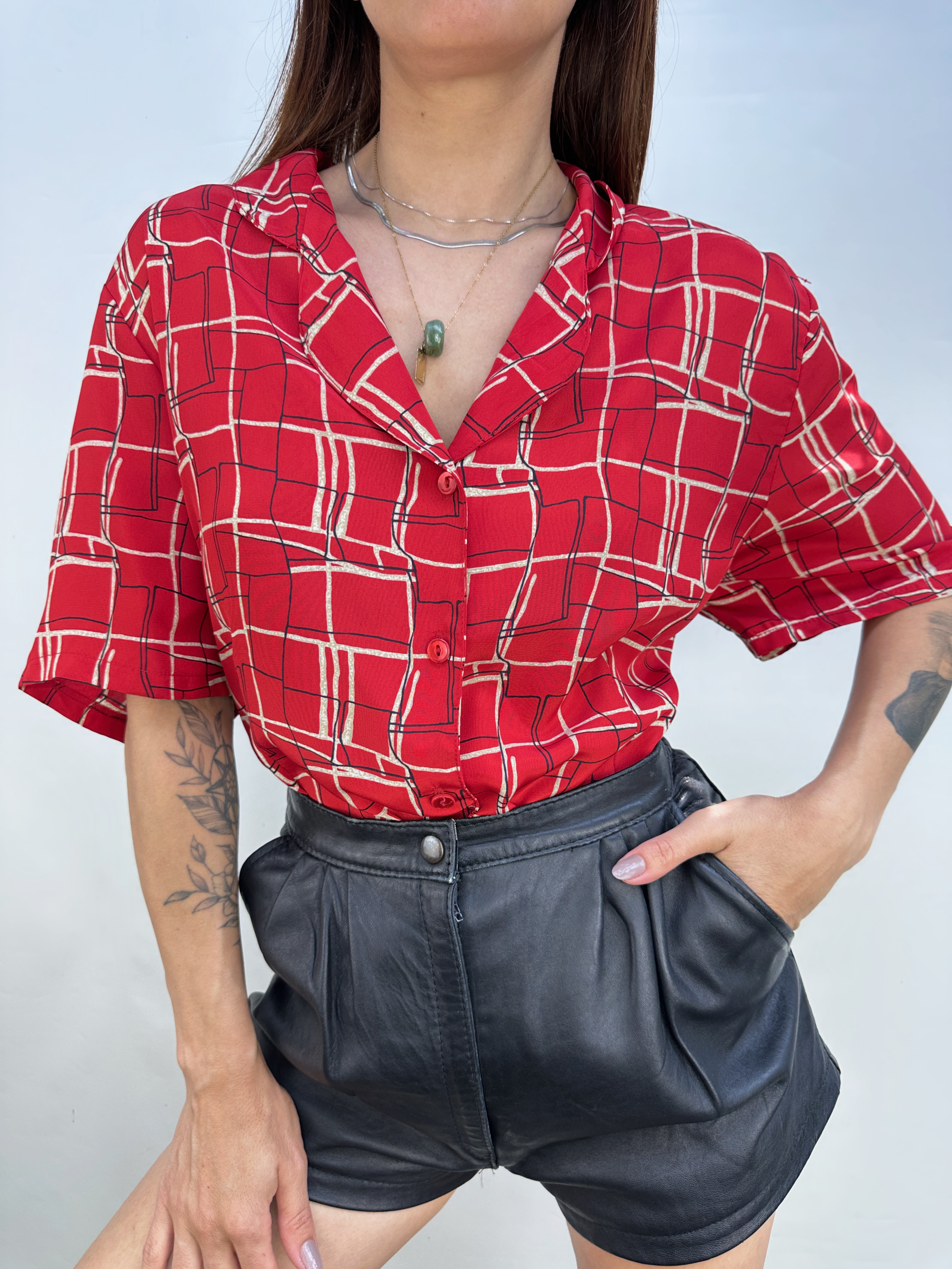 BLUSA VINTAGE ROJA I L 1