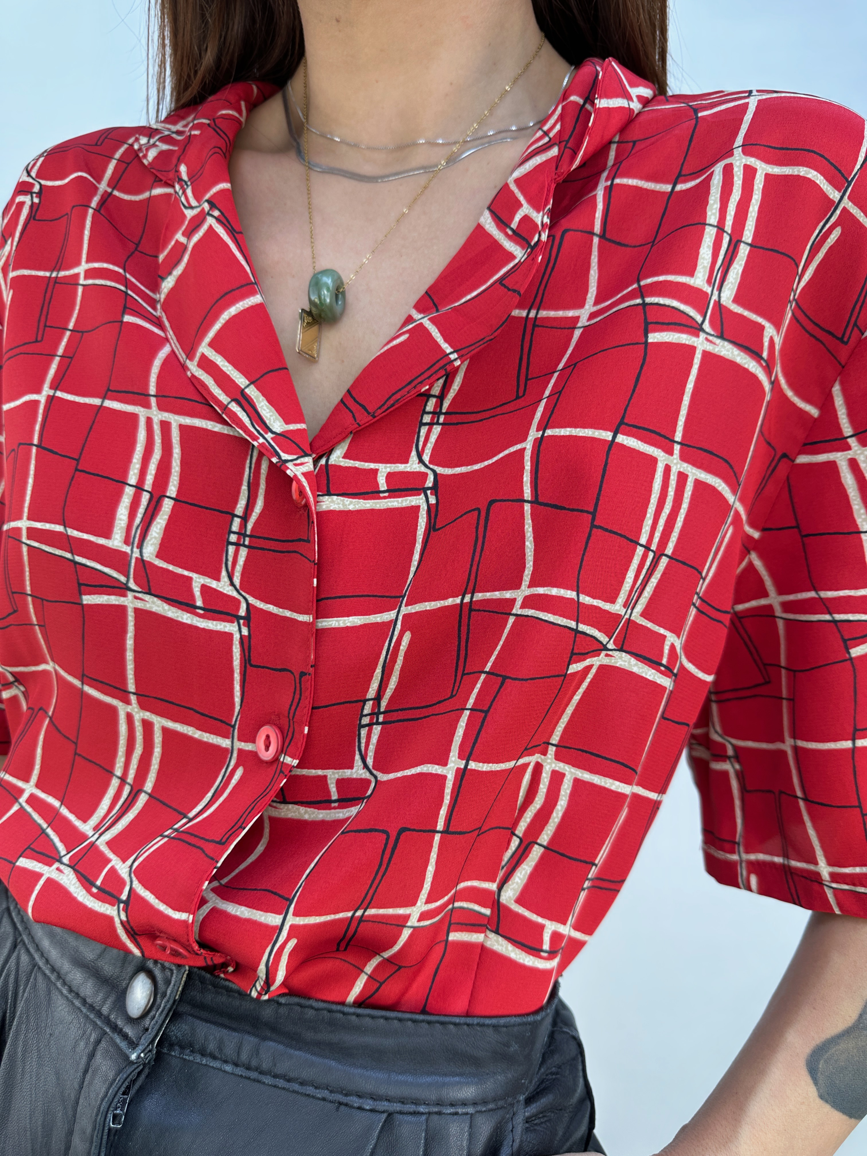 BLUSA VINTAGE ROJA I L 3