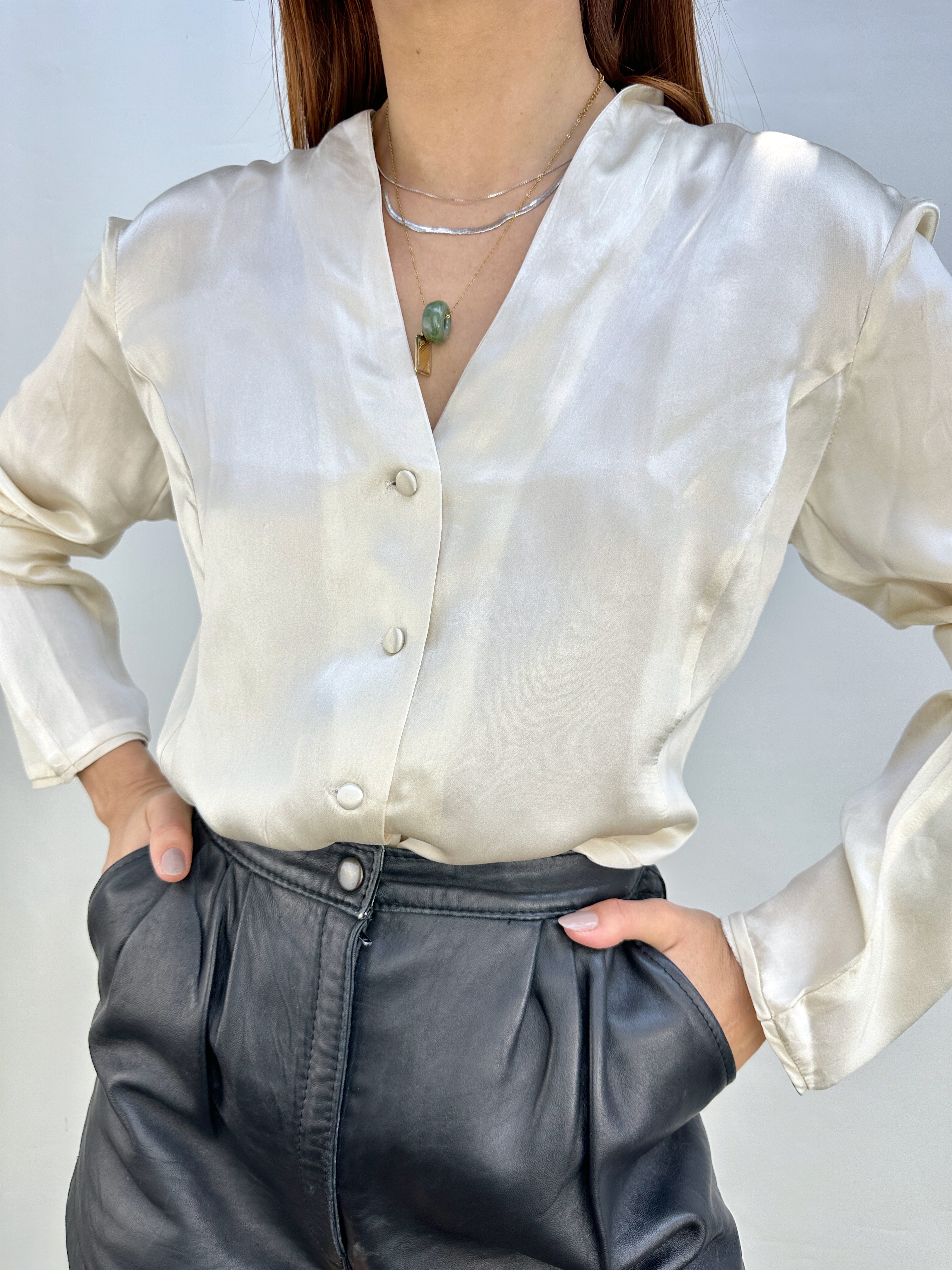 BLUSA SEDA CHARTER CLUB I M 6