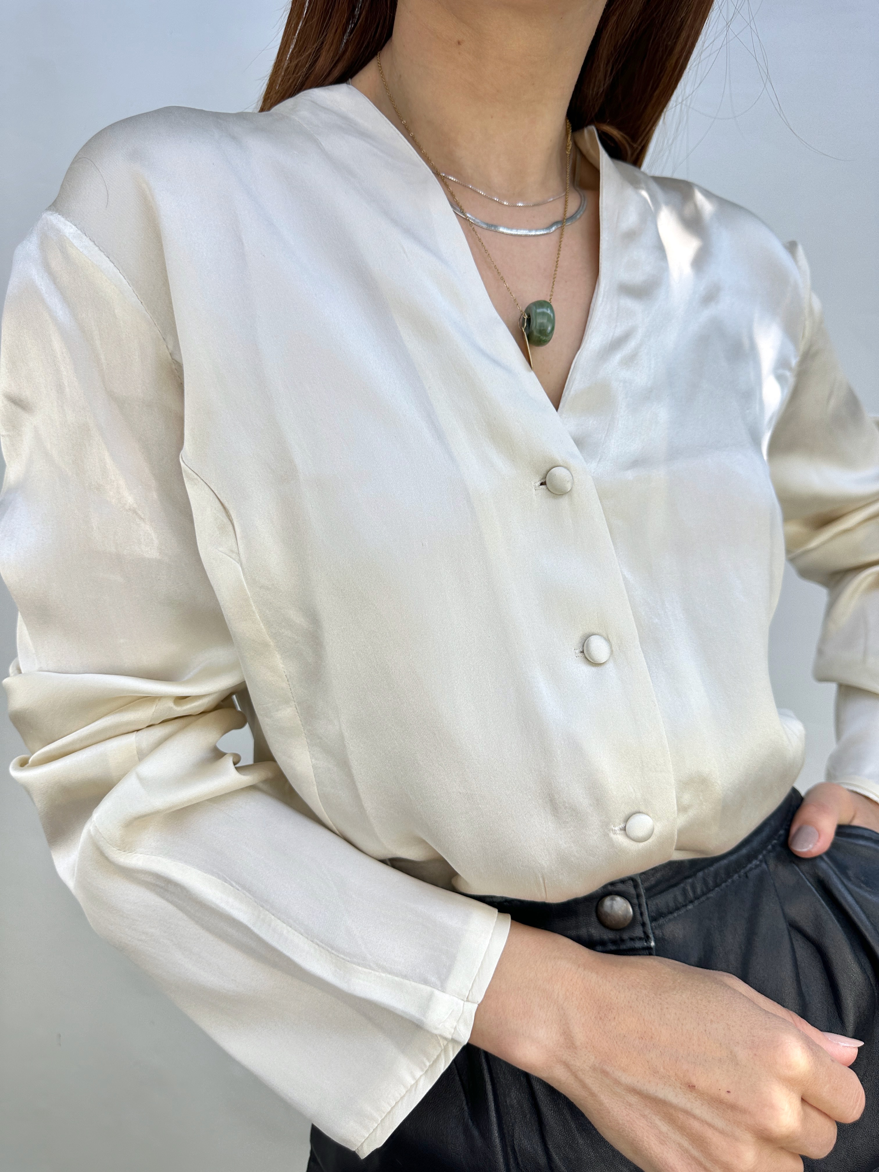 BLUSA SEDA CHARTER CLUB I M 7