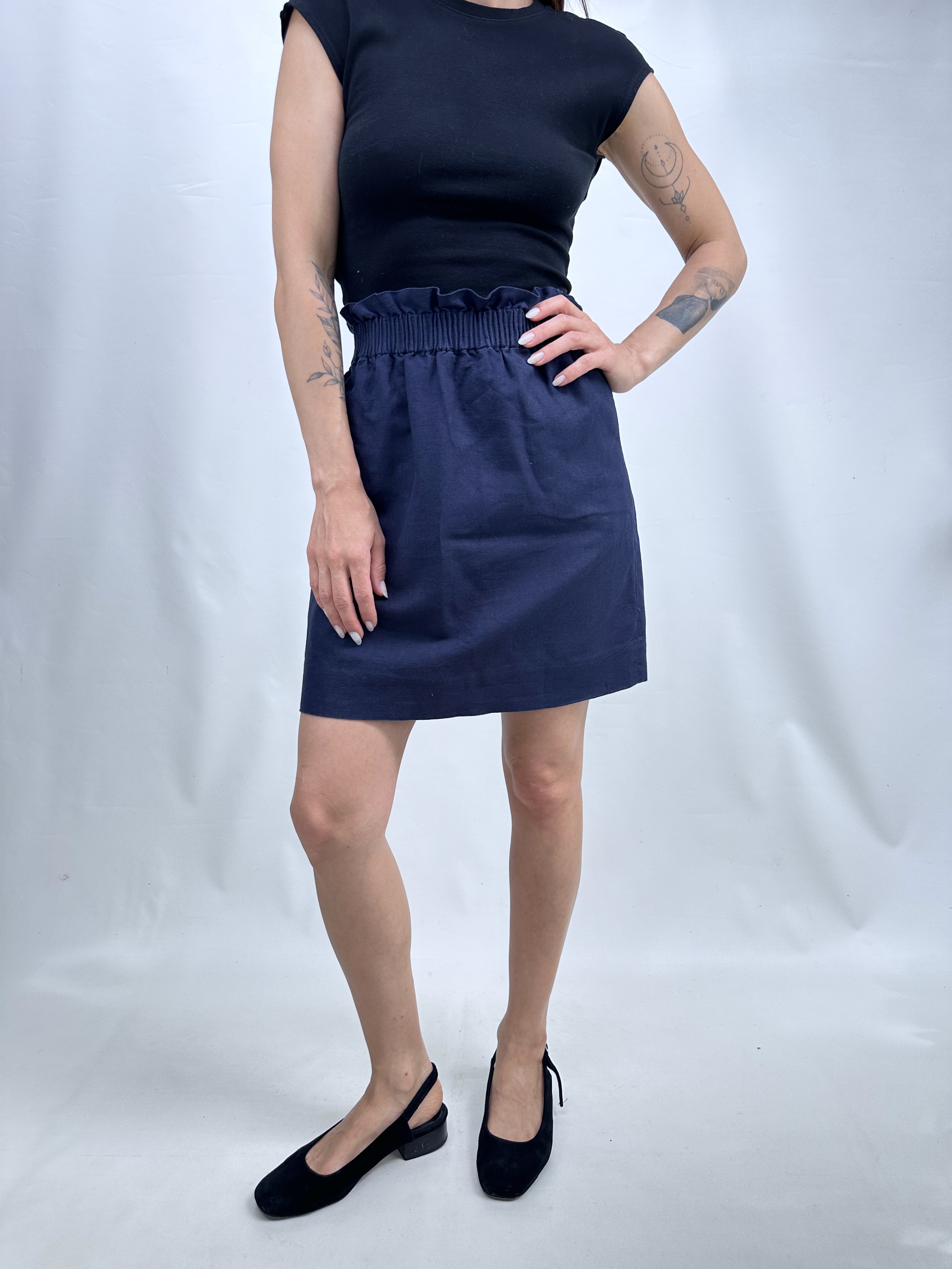 FALDA J. CREW I LINO-ALGODÓN I XS-S 6