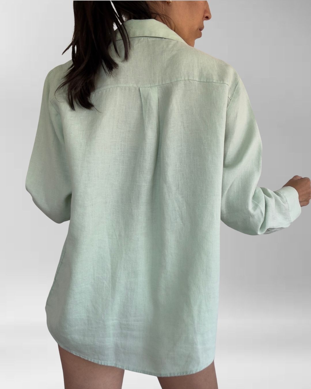 BLUSA LINO VERDE AGUA | L  5