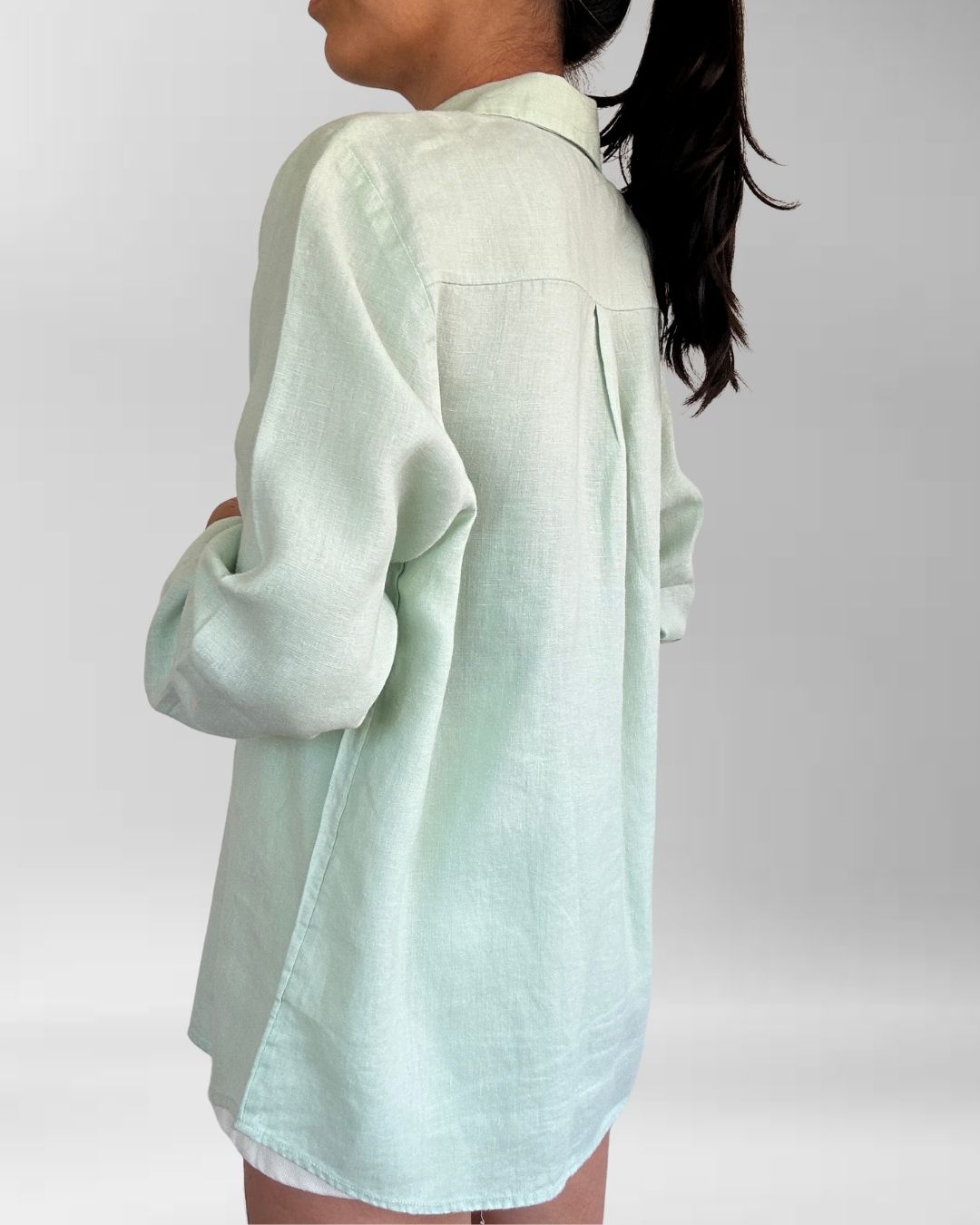 BLUSA LINO VERDE AGUA | L  6