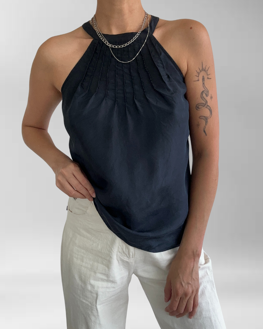 TOP SEDA HALTER NEGRO | S 4