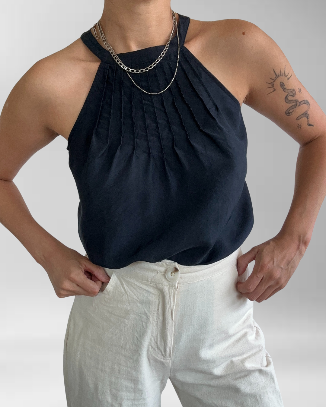 TOP SEDA HALTER NEGRO | S 5