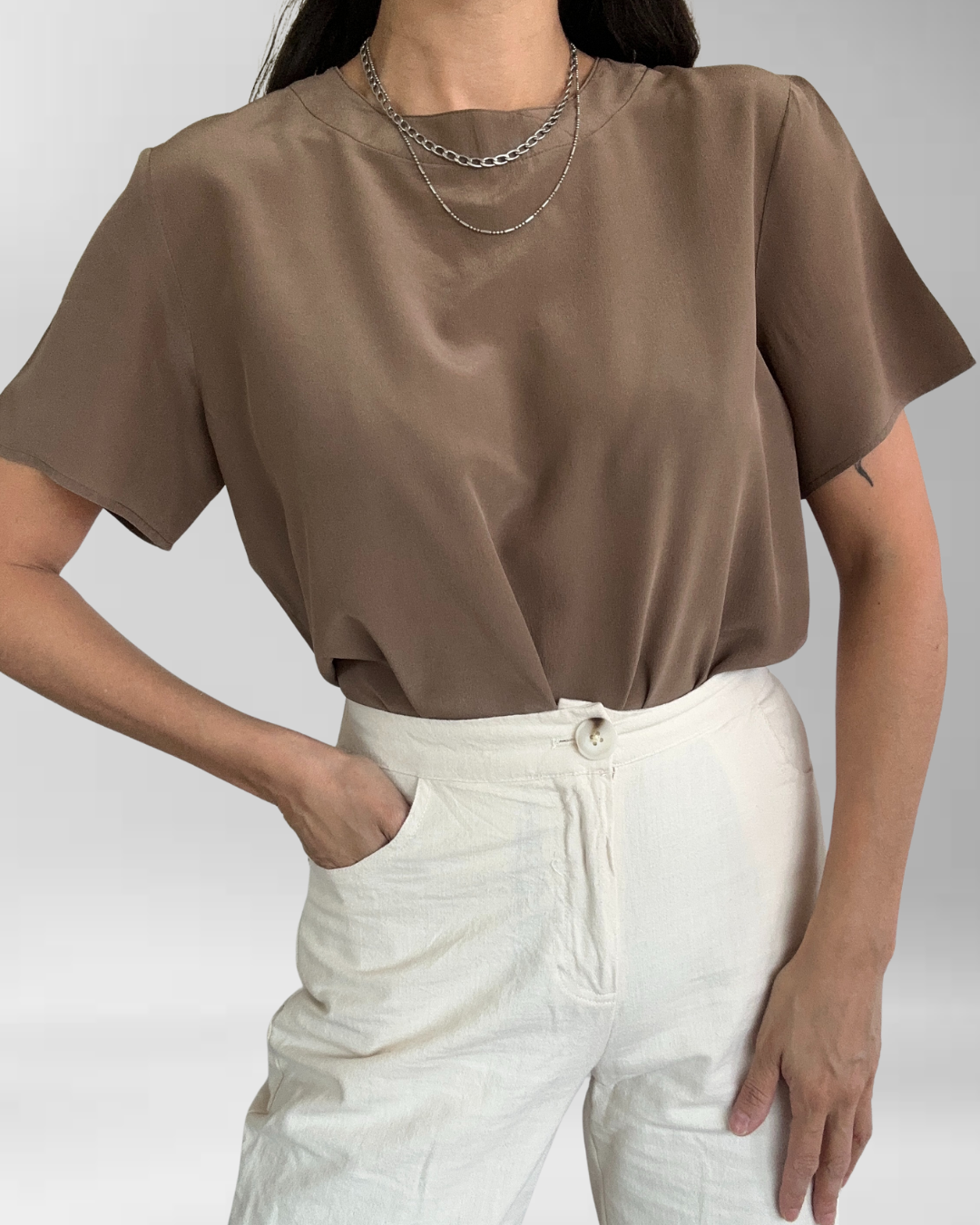 POLERA SEDA CAFÉ | M-L 1