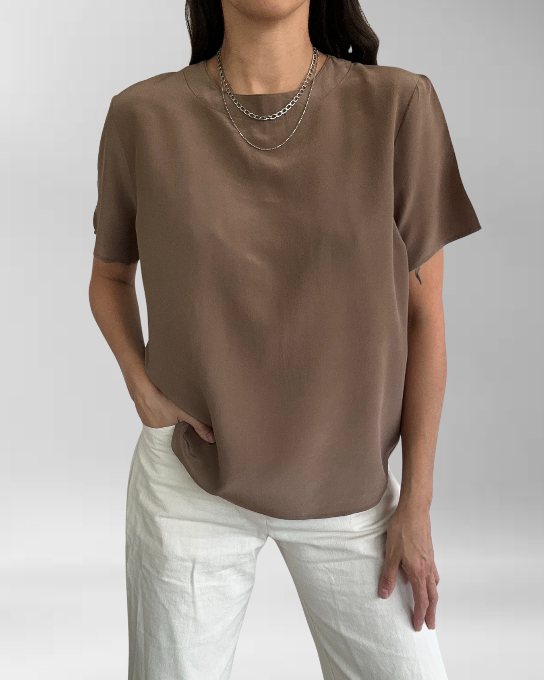 POLERA SEDA CAFÉ | M-L 2