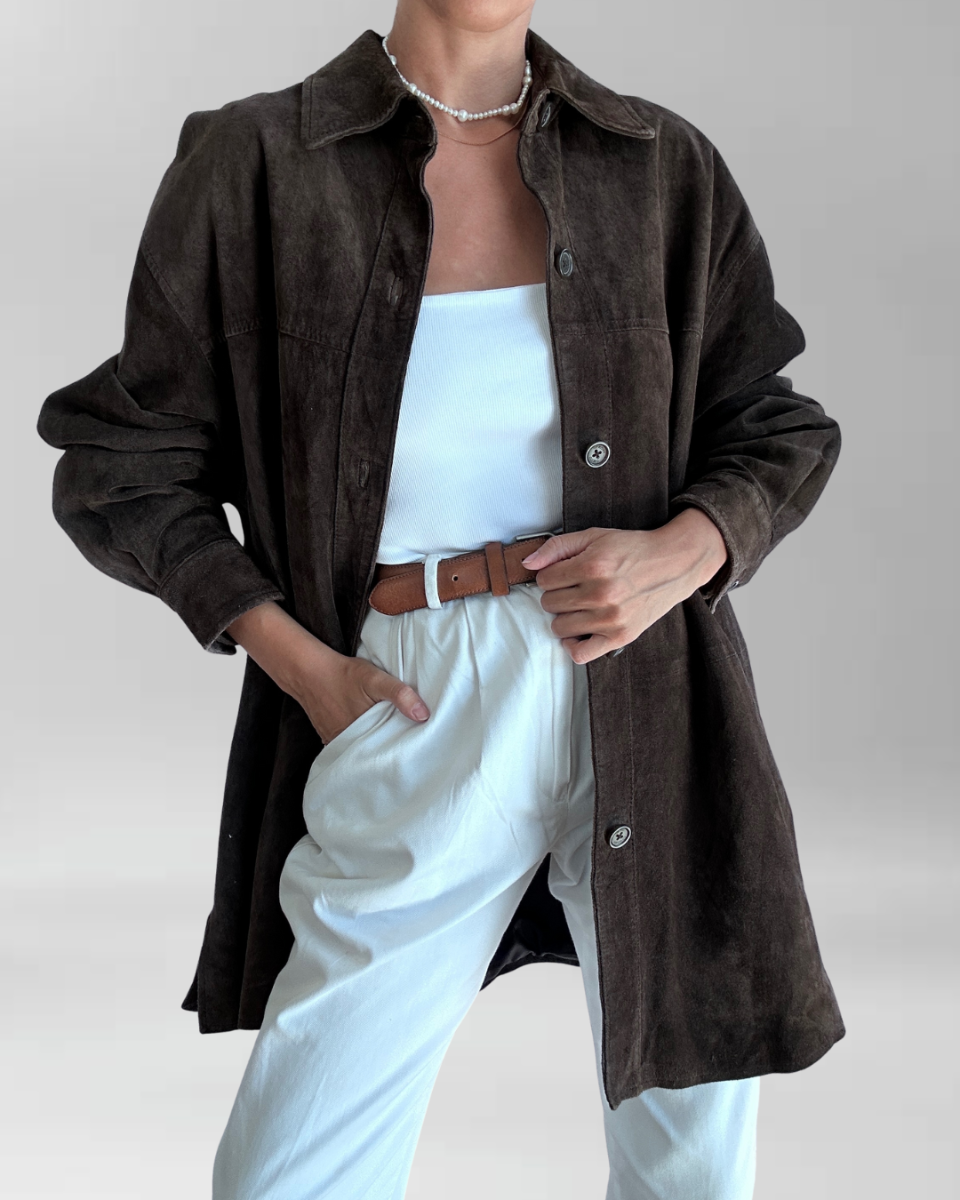 CHAQUETA GAMUZA CAFÉ I L-2XL 1