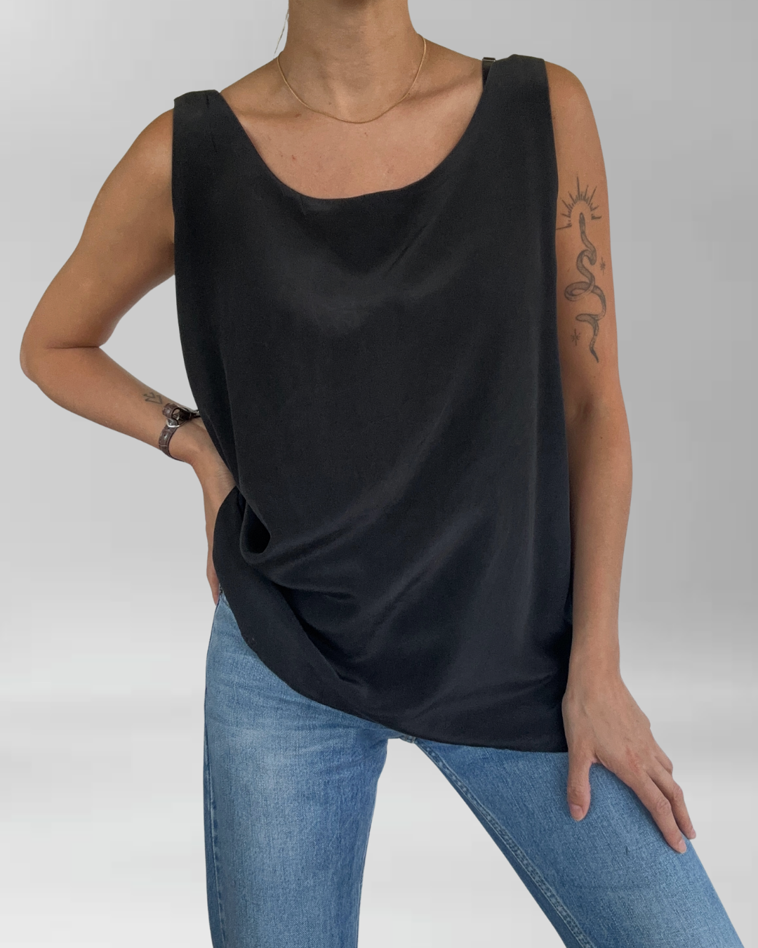 POLERA SEDA NEGRA I L 5