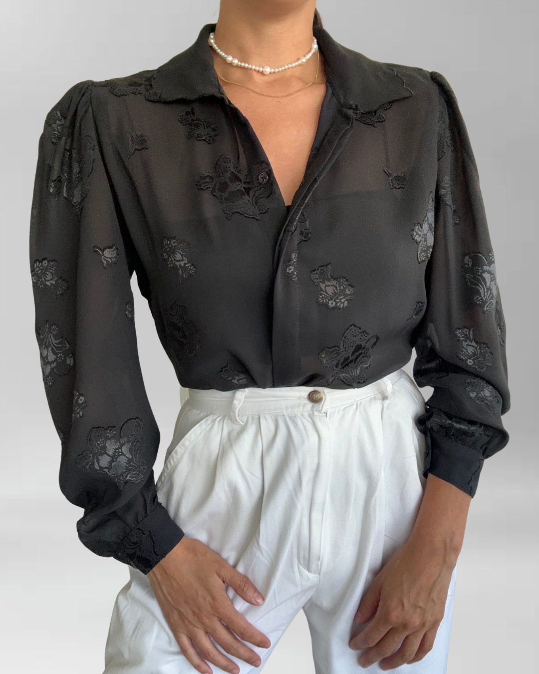 BLUSA NEGRA VINTAGE I S 1