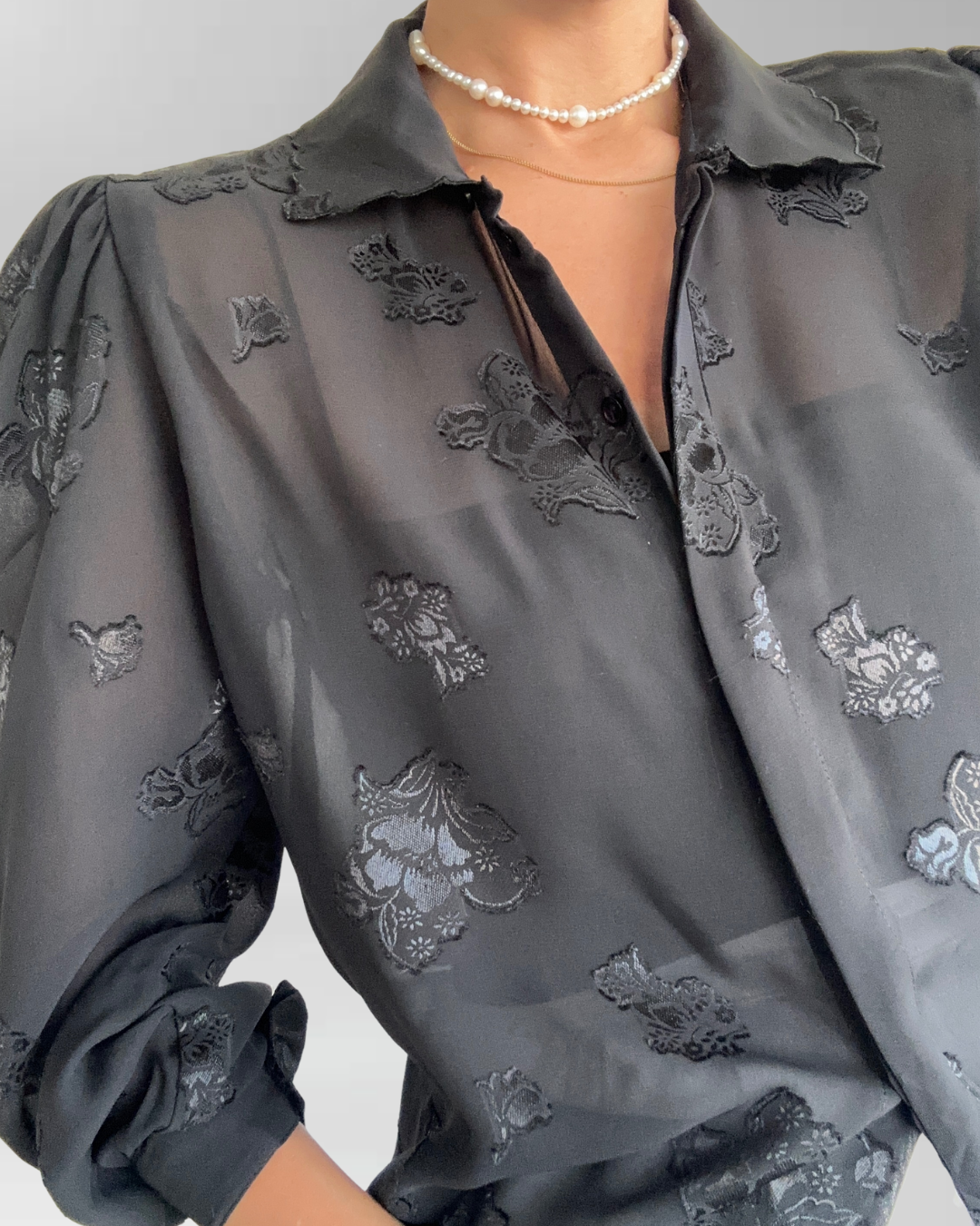 BLUSA NEGRA VINTAGE I S 2