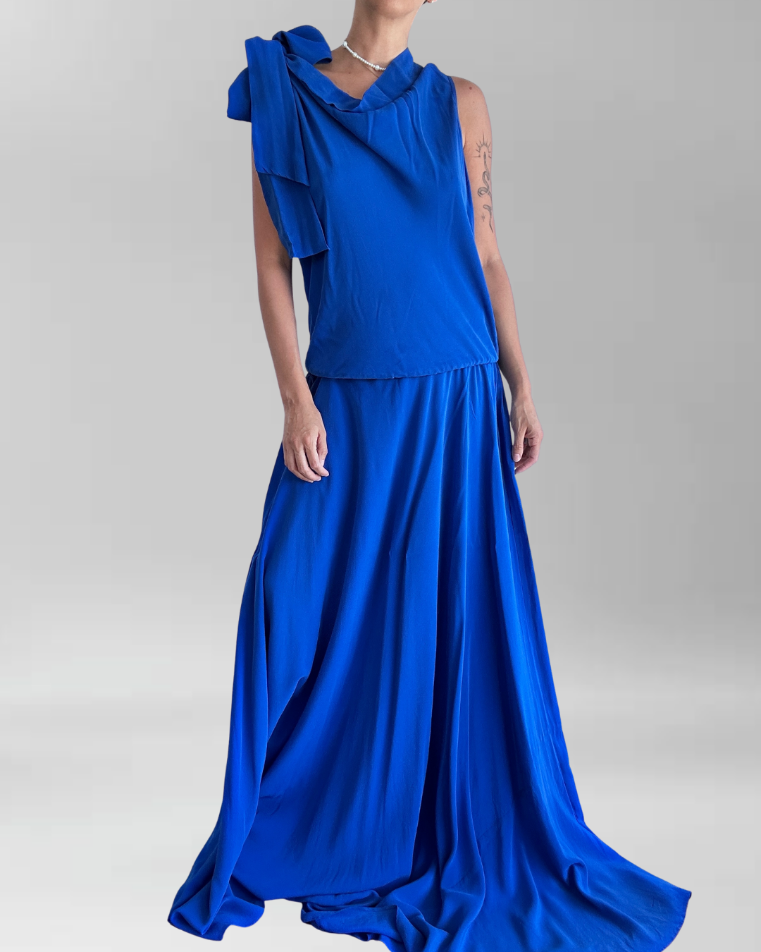 VESTIDO SEDA AZUL REAL I L 3
