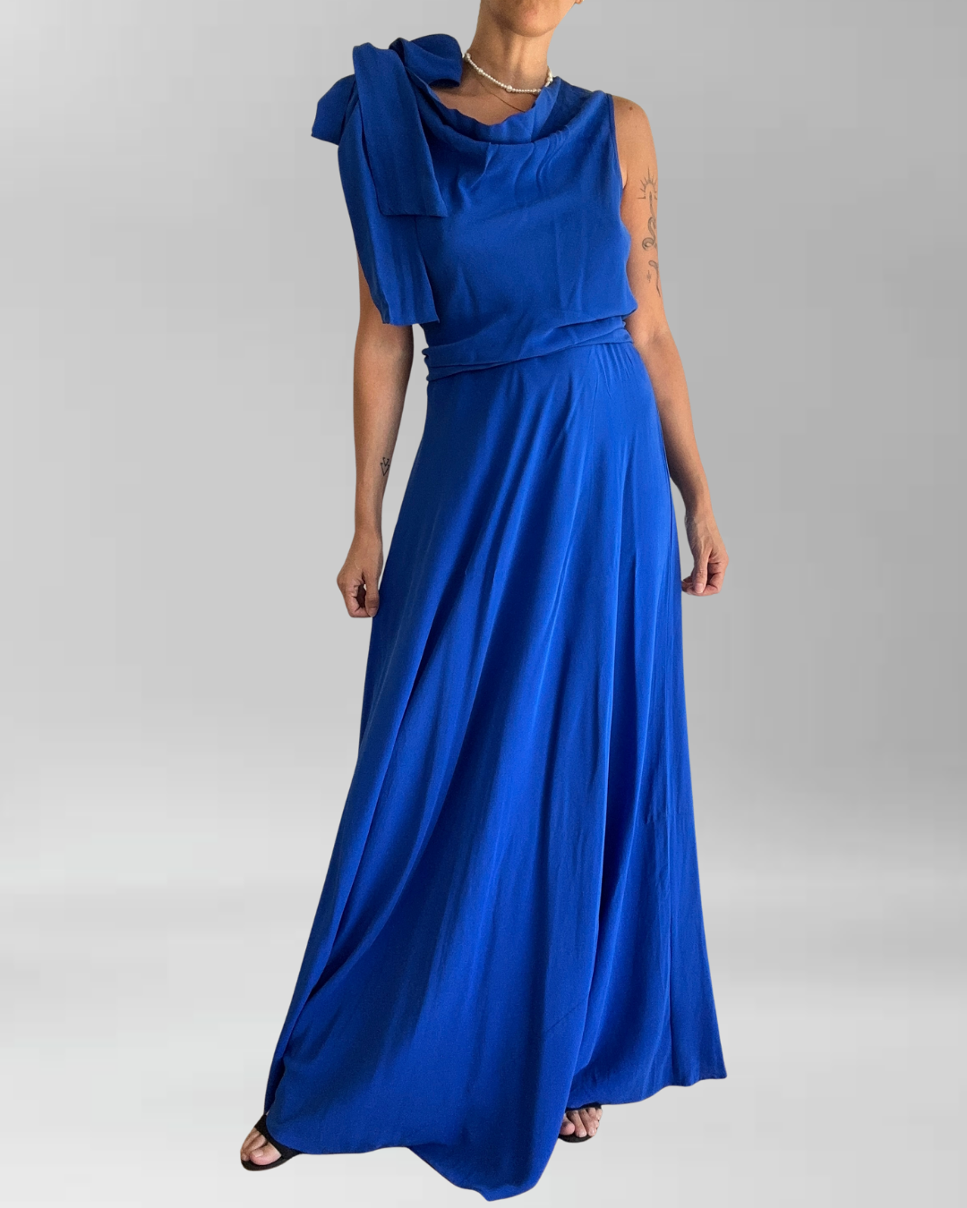 VESTIDO SEDA AZUL REAL I L 1